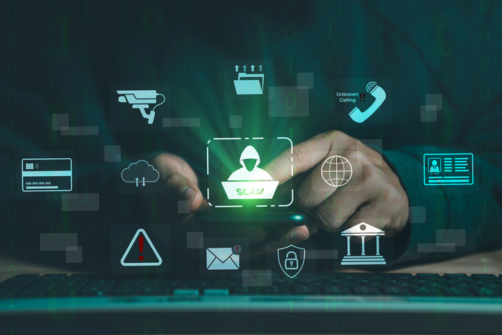 Digital representation of wire fraud and federal white collar crime icons being investigated by a San Antonio criminal defense attorney.